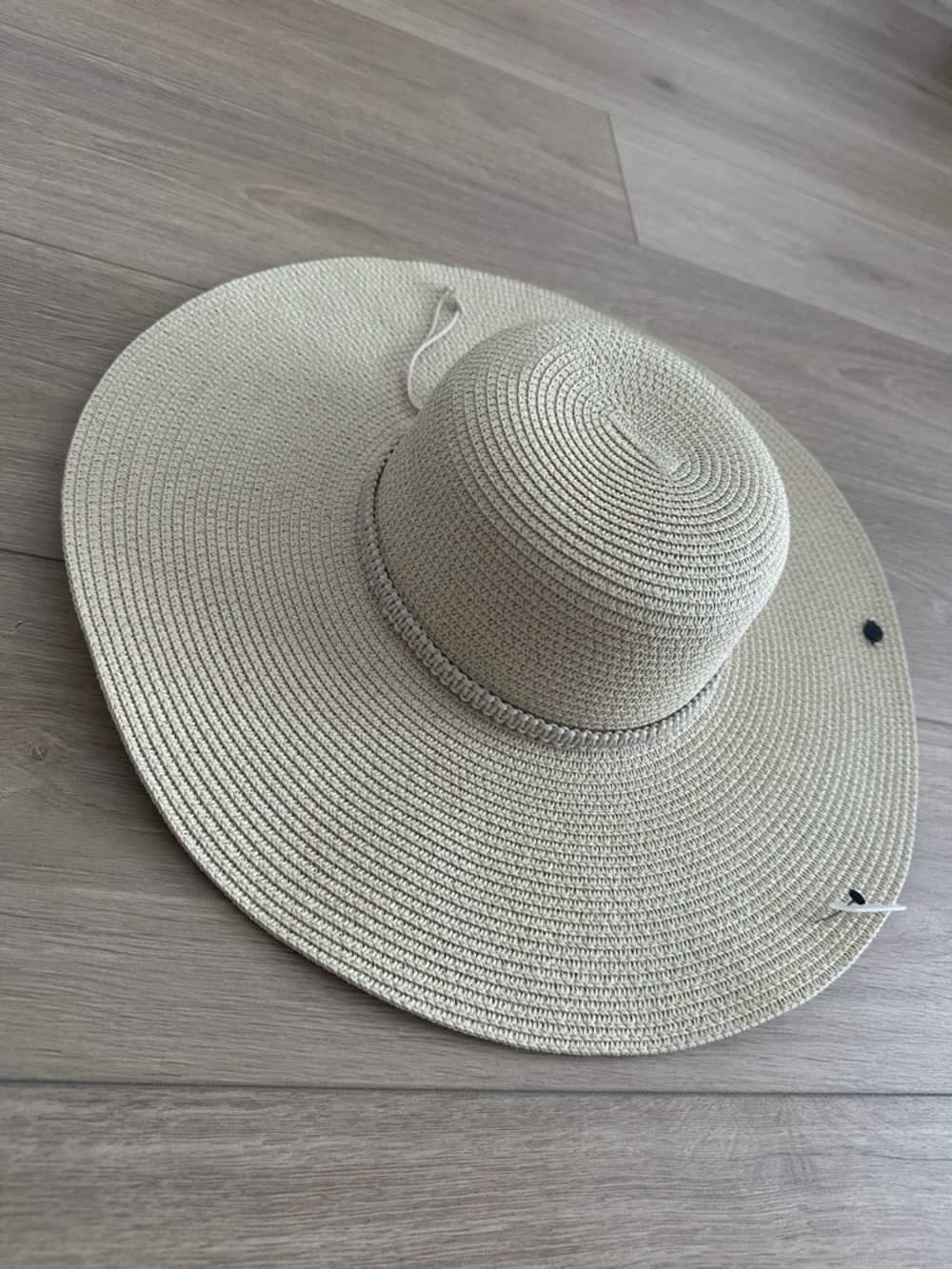 CALIA Wide Brim Floppy Straw Sun Hat - Natural Straw